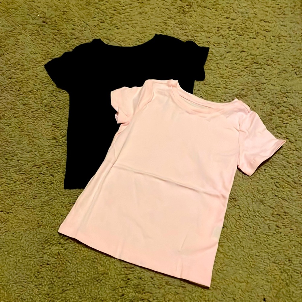 Girl's 2- Pack Short Sleeve T-Shirts- Pink and Black